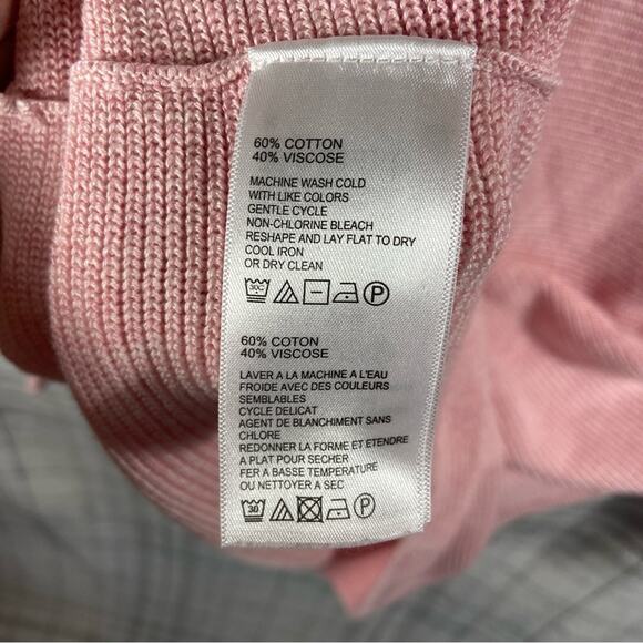 Tommy bahama women sweater L knit pink long sleeve balletcore preppy classic - Picture 5 of 7